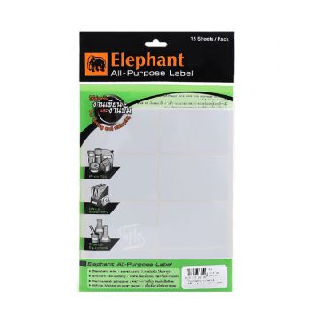 แล็บสติ๊กเกอร์ All-Purpose ตราช้าง เบอร์ A15 ขนาด 50X80 mm
