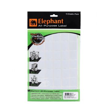 แล็บสติ๊กเกอร์ All-Purpose ตราช้าง เบอร์ A6 ขนาด 27X24 mm