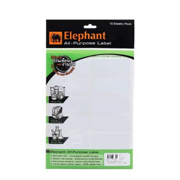 แล็บสติ๊กเกอร์ All-Purpose ตราช้าง เบอร์ A12 ขนาด 34X79 mm