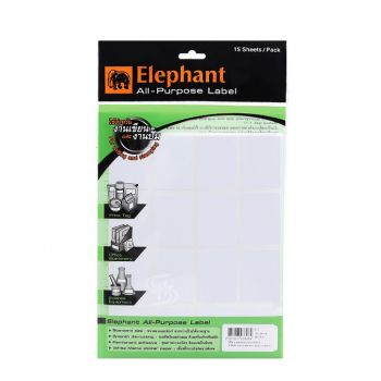 แล็บสติ๊กเกอร์ All-Purpose ตราช้าง เบอร์ A13 ขนาด 38X50 mm