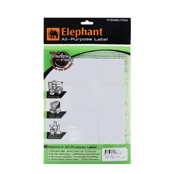 แล็บสติ๊กเกอร์ All-Purpose ตราช้าง เบอร์ A14 ขนาด 50X50 mm