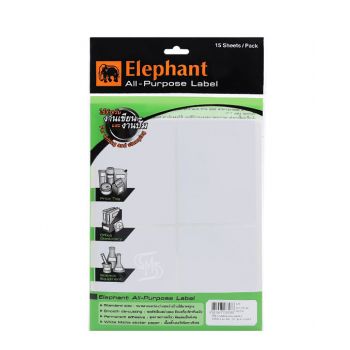 แล็บสติ๊กเกอร์ All-Purpose ตราช้าง เบอร์ A17 ขนาด 80X105 mm