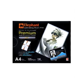 ฟิล์มเคลือบบัตร ตราช้าง Premium A4 125 ไมครอน 
