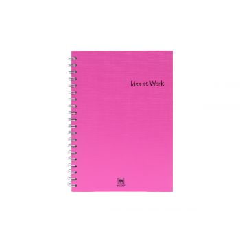 สมุดบันทึกปกแข็งริมลวด ตราช้าง WHC-202 ขนาด B5 สีชมพู 