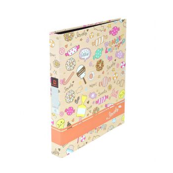 แฟ้ม 2 ห่วง ตราช้าง รุ่น 225A4 ปกกระดาษพิมพ์ลาย ขนาด A4 (คละสี)