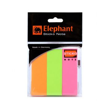 (Clearance) กระดาษโน๊ตแถบกาว ตราช้าง นีออน 1x3 นิ้ว (แพ็ค3) (SD159634)