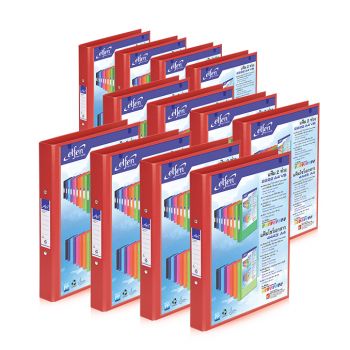 Set : แฟ้ม 2 ห่วง เบอร์ 2222 A4 VB สีแดง เอลเฟ่น จำนวน 12 เล่ม