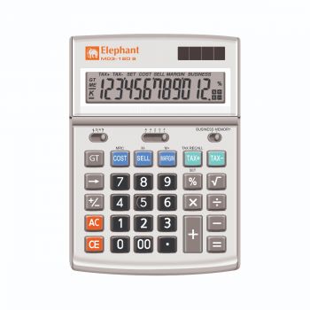 เครื่องคิดเลข 12 หลัก ตราช้าง รุ่น M03-12D สีเงิน