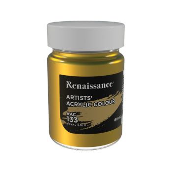 สีอะคริลิค Renaissance 60 มล. เบอร์ 133 Royal Gold 