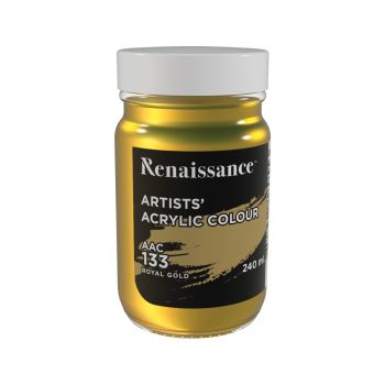 สีอะคริลิค Renaissance 240 มล. เบอร์ 133 Royal Gold 
