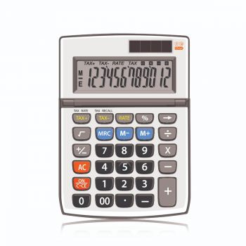 เครื่องคิดเลข 12 หลัก ตราช้าง รุ่น M04-12D สีเงิน 