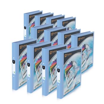 Set : แฟ้ม 2 ห่วง 221V/B สีพาสเทล (เบบี้บลู) จำนวน 12 เล่ม
