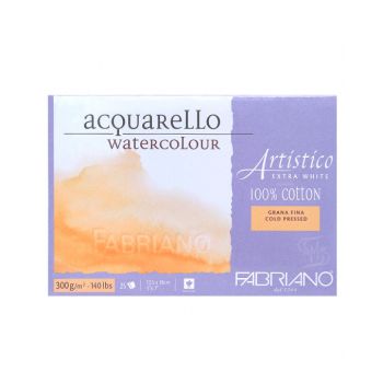 กระดาษวาดภาพ Fabriano Artistico 300แกรม ผิวกึ่งหยาบ ขนาด12.5x18cm 25 แผ่น