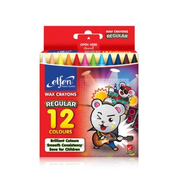 สีเทียน เอลเฟ่น ขนาดมาตรฐาน 12 สี