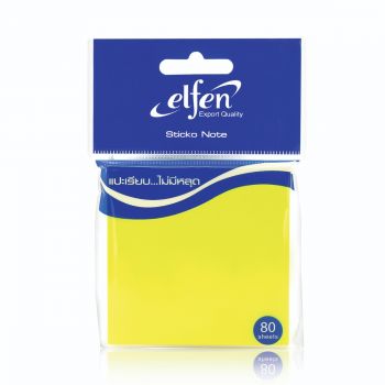 (Clearance) กระดาษโน๊ตแถบกาว Elfen สีเหลืองนีออน 3x3 นิ้ว (80 แผ่น) (SD272326)