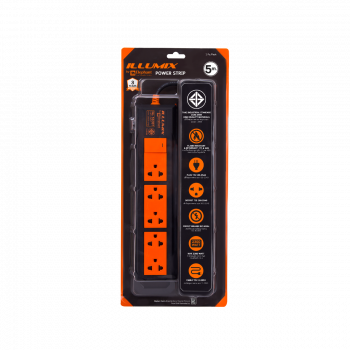 ปลั๊กไฟ ตราช้าง Illumix รุ่น 5105T 5 ช่อง 1 สวิตซ์ 5 เมตร