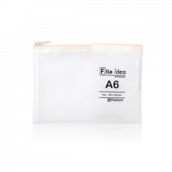 กระเป๋าซิปตาข่าย EVA ตราช้าง File Idea ขนาด A6 (คละสี) 