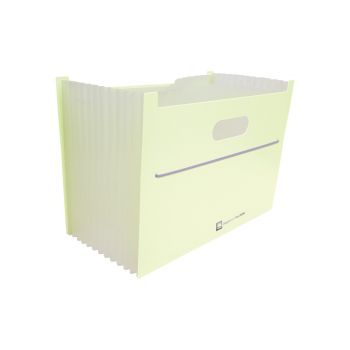 กล่องเอกสารขยายฐาน 13 ช่อง ตราช้าง รุ่น 01-EB สีเหลือง