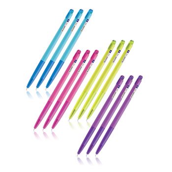 Set : Quantum ปากกาเจล ชาร์ป น้ำเงินคละสี จำนวน 1 โหล