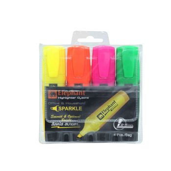 (Clearance) ปากกาเน้นข้อความ ตราช้าง Sparkle คละ 4 สี (SD206918)
