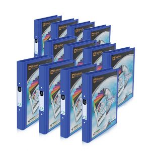 Set : แฟ้ม 2 ห่วง ปกดูราพลาส 221V/B สีน้ำเงิน ตราช้าง จำนวน 12 เล่ม
