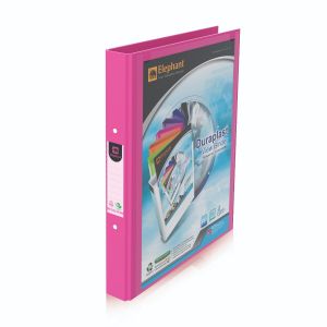 แฟ้ม 2 ห่วง ตราช้าง รุ่น 221A4 วิวบายเดอร์ ขนาด A4 สีชมพู
