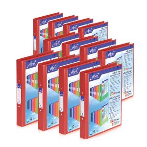 Set : แฟ้ม 2 ห่วง เบอร์ 2222 A4 VB สีแดง เอลเฟ่น จำนวน 12 เล่ม