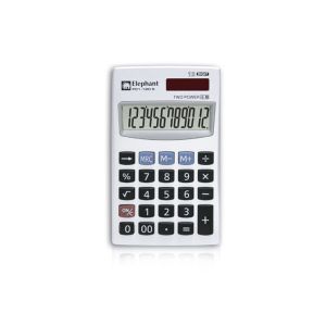เครื่องคิดเลข 12 หลัก ตราช้าง รุ่น P01-12D สีเงิน
