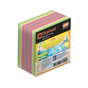 (Clearance) กระดาษโน๊ตแถบกาว ตราช้าง สีซัมเมอร์ 3x3 นิ้ว (420 แผ่น) (SD230449)