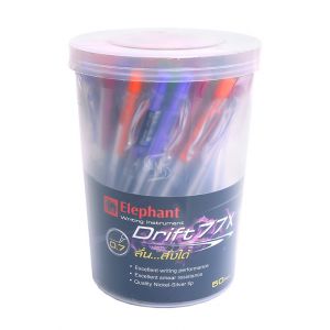 ปากกาลูกลื่น ตราช้าง Drift 77X หมึกน้ำเงิน (คละสี) (กระบอก 50 แท่ง)