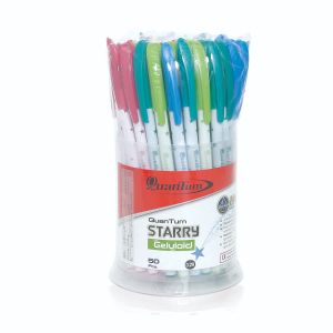 ปากกาลูกลื่น Quantum Geluloid Starry 0.29 หมึกน้ำเงิน (คละสี) (กระบอก 50 ด้าม) (1 แถม 1)