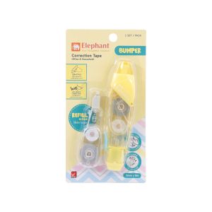 เทปลบคำผิด พร้อมไส้เติม ตราช้าง รุ่น บัมเปอร์ สีเหลือง