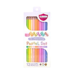 สีไม้ Master Art แท่งยาว 12 สีพาสเทล รุ่น Macarons