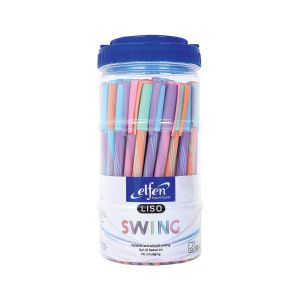 ปากกาลูกลื่น Elfen Liso Swing หมึกน้ำเงิน (ด้ามคละสี) (กระบอก 50 แท่ง)