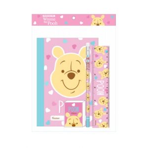 ชุดเซ็ทเครื่องเขียน Pooh - 020 (สมุด, ดินสอไม้x1, ยางลบดินสอ, ไม้บรรทัด15cm)
