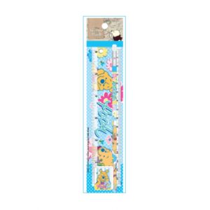 ชุดเซ็ทดินสอ Pooh - 074 สีฟ้า (ดินสอไม้x1, ยางลบดินสอ, ไม้รรทัด)