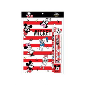 ชุดเซ็ทเครื่องเขียน Mickey Mouse - 020 (สมุด, ดินสอไม้x1, ยางลบดินสอ, ไม้บรรทัด)