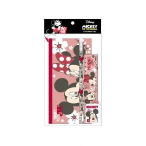 ชุดเซ็ทเครื่องเขียน Mickey Mouse - 039 (กระเป๋าดินสอ, ดินสอไม้x1, ยางลบดินสอ, ไม้บรรทัด)