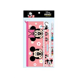 ชุดเซ็ทเครื่องเขียน Mickey Mouse - 039 (กระเป๋าดินสอ, ดินสอไม้x1, ยางลบดินสอ, ไม้บรรทัด)